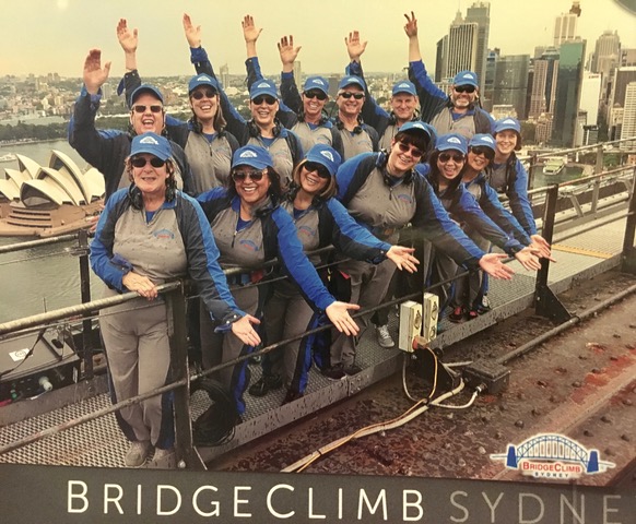 Lu Maggiora group cruisers climbing Sydney Harbor Bridge